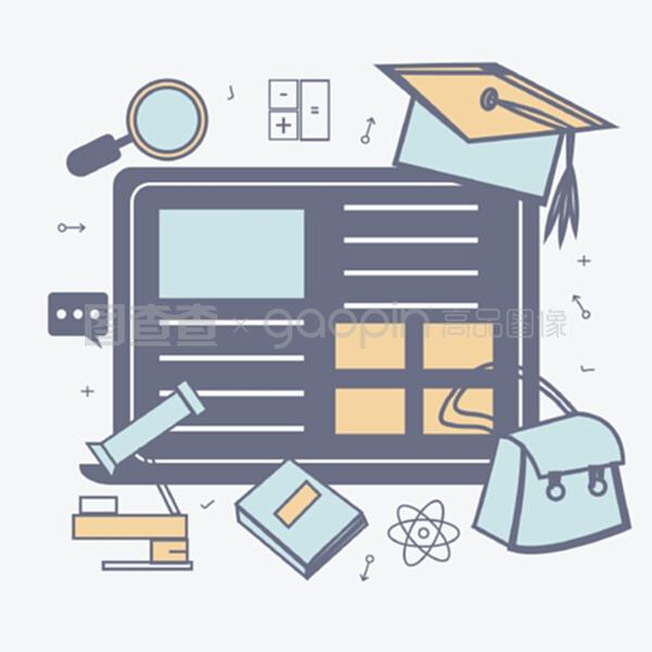 平面式教育信息元素。